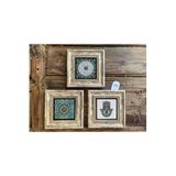 Oscar Stone Decor Çerçeveli Taş Duvar Dekoru 20 X 20 Cm 3 Lü Set Fatma Ana Eli 2 Adet Çini Desen 3Cdd-40-173