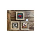Oscar Stone Decor Çerçeveli Taş Duvar Dekoru 20 X 20 Cm 3 Lü Set Semazen Nar Desen 3CDD-40-144
