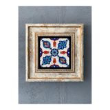 Oscar Stone Decor Çerçeveli Taş Duvar Dekoru 20 X 20 Cm Çini Desen CDD1-40-213