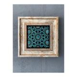 Oscar Stone Decor Çerçeveli Taş Duvar Dekoru 20 X 20 cm Çini Desen CDD1-40-218