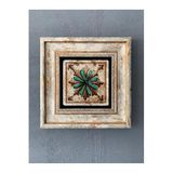 Oscar Stone Decor Çerçeveli Taş Duvar Dekoru 20 x 20 cm Çini Desen CDD1-40-229