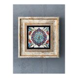 Oscar Stone Decor Çerçeveli Taş Duvar Dekoru 20 x 20 cm Çini Desen CDD1-40-259