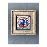 Oscar Stone Decor Çerçeveli Taş Duvar Dekoru 20 X 20 Cm Çini Desen Cdd1-40-266