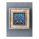 Oscar Stone Decor Çerçeveli Taş Duvar Dekoru 20 x 20 cm Çini Desen CDD1-40-284