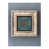 Oscar Stone Decor Çerçeveli Taş Duvar Dekoru 20 X 20 Cm Çini Desen Cdd1-40-302