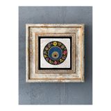 Oscar Stone Decor Çerçeveli Taş Duvar Dekoru 20 X 20 Cm Nazar Desen Renkli Cdd1-40-501