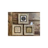 Oscar Stone Decor Çerçeveli Taş Duvar Dekoru 20X20Cm 3 Lü Set Nazar Ayeti,Nazar Duası Nazar Boncuğu 3Cdd-40-151