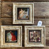 Oscar Stone Decor Çerçeveli Taş Duvar Dekoru-3 Lü Set-OSMAN HAMDİ TABLOLARI-WALL FRAME SET