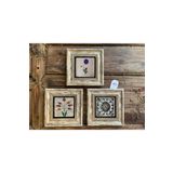 Oscar Stone Decor Çerçeveli Taş Duvar Dekoru Pano 20 X 20 Cm 3lü Set Desen Ve Ebruli Çiçekler 3CDD-40-128