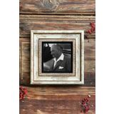 Oscar Stone Decor Çerçeveli Taş Duvar Dekoru Tablo 20cm X 20cm Atatürk Fotoğrafı CDD1-40-912