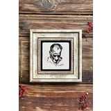 Oscar Stone Decor Çerçeveli Taş Duvar Dekoru Tablo 20cm x 20cm Atatürk Karakalem
