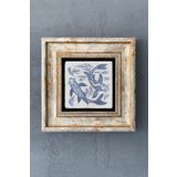 Oscar Stone Decor Çerçeveli Taş Duvar Dekoru Tablo 20cm X 20cm Mavi Balık / Blue Fish CDD1-40-1497