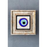 Oscar Stone Decor Çerçeveli Taş Duvar Dekoru Tablo 20cm x 20cm Nazar Boncuğu / Evil Eye Bead CDD1-40-1469