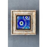 Oscar Stone Decor Çerçeveli Taş Duvar Dekoru Tablo 20cm X 20cm Nazar Boncuğu / Evil Eye Bead CDD1-40-1476