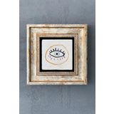 Oscar Stone Decor Çerçeveli Taş Duvar Dekoru Tablo 20cm X 20cm Nazar Boncuğu / Evil Eye Bead CDD1-40-1487