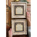Oscar Stone Decor Çerçeveli Taş Duvar Dekoru Tablo 20X20 Cm 2'Li Set Bereket Duası 2Cdd-462-2