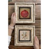 Oscar Stone Decor Çerçeveli Taş Duvar Dekoru Tablo 20x20cm 2'li Set (1104-335) Bereket Nar İkra 2-2CDD-150