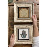 Oscar Stone Decor Çerçeveli Taş Duvar Dekoru Tablo 20x20cm 2'li Set (114-462) Fatma Ana Bereket Dua 2-2CDD-035
