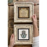 Oscar Stone Decor Çerçeveli Taş Duvar Dekoru Tablo 20X20Cm 2'Li Set (114-464) Fatma Ana Nazar Dua 2-2Cdd-037