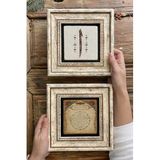 Oscar Stone Decor Çerçeveli Taş Duvar Dekoru Tablo 20X20Cm 2'Li Set (462-321) Bereket Dua Elif 2-2Cdd-046