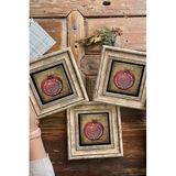 Oscar Stone Decor Çerçeveli Taş Duvar Dekoru Tablo 20x20cm 3'lü Set Bereket Duası Nar 3CDD-1104-3