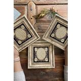 Oscar Stone Decor Çerçeveli Taş Duvar Dekoru Tablo 20x20cm 3'lü Set Hilye-i Şerif 3CDD-1667-3