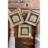 Oscar Stone Decor Çerçeveli Taş Duvar Dekoru Tablo 20X20Cm 3'Lü Set Nazar Duası 3Cdd-464-3
