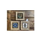 Oscar Stone Decor Çerçeveli Taş Duvar Dekoru Tablo 3'lü Set 20x20 Şahmeran Nazar Göz Fatma Ana Eli 3CDD-40-350