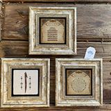 Oscar Stone Decor Çerçeveli Taş Duvar Dekoru Tablo 3'lü Set 20x20cm Ayetel Kürsi Bereket Duası Elif