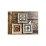 Oscar Stone Decor Çerçeveli Taş Duvar Dekoru Tablo 3'Lü Set 20X20Cm Fatma Ana Yaşam Çiçeği Nar Dua 3Cdd-40-562