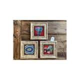 Oscar Stone Decor Çerçeveli Taş Duvar Dekoru Tablo 3'Lü Set 20X20Cm Fil Nazar Göz Ve Kuşlar 3Cdd-40-466