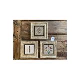 Oscar Stone Decor Çerçeveli Taş Duvar Dekoru Tablo 3'lü Set 20x20cm Hayat Ağacı Ebruli Elif 3CDD-40-492