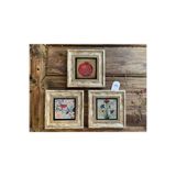 Oscar Stone Decor Çerçeveli Taş Duvar Dekoru Tablo 3'Lü Set 20X20Cm Nar Dua Kuş Ve Ebruli 3Cdd-40-448