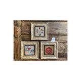 Oscar Stone Decor Çerçeveli Taş Duvar Dekoru Tablo 3'Lü Set 20X20Cm Nar Dua Kuş Ve Ebruli 3Cdd-40-487