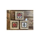 Oscar Stone Decor Çerçeveli Taş Duvar Dekoru Tablo 3'Lü Set 20X20Cm Nar Dua Nar Ağacı Fatma Ana 3Cdd-40-494