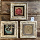 Oscar Stone Decor Çerçeveli Taş Duvar Dekoru Tablo 3'lü Set 20x20cm Nar Duası Şahmeran Esmaül Hüsna