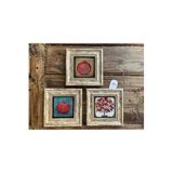 Oscar Stone Decor Çerçeveli Taş Duvar Dekoru Tablo 3'Lü Set 20X20Cm Nar Tablosu Nar Dua Nar Ağacı 3Cdd-40-454