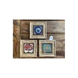 Oscar Stone Decor Çerçeveli Taş Duvar Dekoru Tablo 3'Lü Set 20X20Cm Nazar Boncuğu Nar Ağacı 3Cdd-40-433