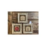 Oscar Stone Decor Çerçeveli Taş Duvar Dekoru Tablo 3'lü Set 20x20cm Nazar Dua Ayetel Kürsi Nar Dua 3CDD-40-496
