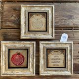 Oscar Stone Decor Çerçeveli Taş Duvar Dekoru Tablo 3'lü Set 20x20cm Nazar Dua Nar Dua Bereket Duası