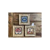 Oscar Stone Decor Çerçeveli Taş Duvar Dekoru Tablo 3'Lü Set 20X20Cm Nazar Göz Semazen Nar Ağacı 3Cdd-40-576