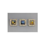 Oscar Stone Decor Çerçeveli Taş Duvar Dekoru Tablo 3'lü Set 20x20cm Vincent Van Gogh Yıldızlı Gece 3CDD-40-414