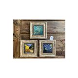 Oscar Stone Decor Çerçeveli Taş Duvar Dekoru Tablo 3'lü Set 20x20cm Vincent Van Gogh Yıldızlı Gece 3CDD-40-418