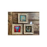 Oscar Stone Decor Çerçeveli Taş Duvar Dekoru Tablo 3'lü Set 20x20cm Yaşam Çiçeği Fil Şahmeran 3CDD-40-371