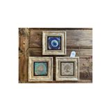 Oscar Stone Decor Çerçeveli Taş Duvar Dekoru Tablo 3'Lü Set 20X20Cm Yaşam Çiçeği Nazar Hayat Ağacı 3Cdd-40-510