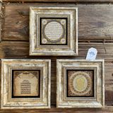 Oscar Stone Decor Çerçeveli Taş Duvar Dekoru Tablo 3'lü Set Ayetel Kürsi Nal-ı Şerif Hilye-i Şerif
