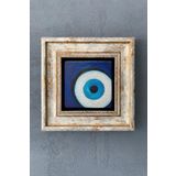Oscar Stone Decor Çerçeveli Taş Duvar Dekoru Tablo Nazar Boncuğu 20cm X 20cm CDD1-40-1484