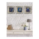 Oscar Stone Decor Çerçeveli Taş Duvar Dekoru Tablo Pano 3'lü 20 X 20 Cm 3CDD-40-043
