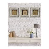 Oscar Stone Decor Çerçeveli Taş Duvar Dekoru Tablo Pano 3'lü 20 X 20 Cm Ayetel Nazar Bereket 3CDD-40-011