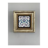 Oscar Stone Decor Çerçeveli Taş Duvar Tablosu 20 X 20 Cm Çini Desen Cdd-50-191